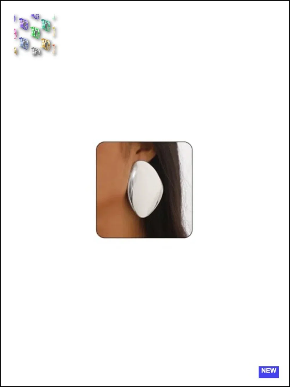 Large Irregular Geometric Drop Dangle Earrings Chunky Oval Round Pebble Shape